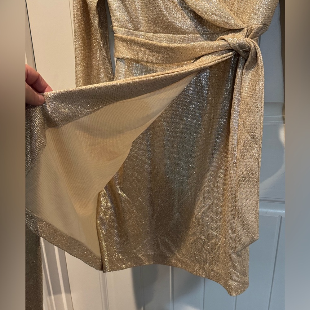 Adrianna Papell Gold Long sleeve dress Size 4 - Picture 8 of 15